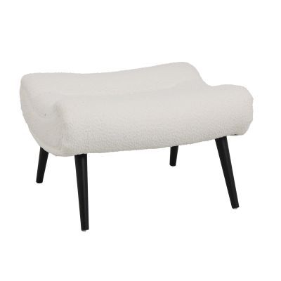 Scaun taburet Pakoworld - taburet din material boucle alb 68x58x40 cm 58x68