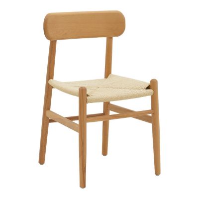 Scaun Thomas lemn Natural de fag-frânghie, Natural, 44x36x79 cm