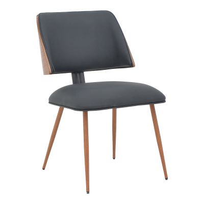 Scaun Ubane pakoworld picioare metalice negru pu-nuc 53x62.5x85cm