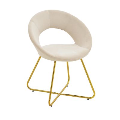 Scaun Valentina pakoworld bej catifea-picior auriu 65x60x82åê