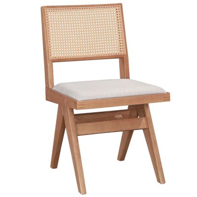 Scaun Winslow din negru, rachita de PVC, material rachita-cârpa, Gri, 56x47 cm