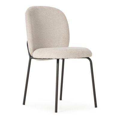 Scaune de dining negre/crem 4 buc. Daia – Marckeric