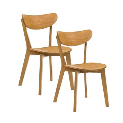 Set 2 scaune Vieri, Homla, 54x46.5x75.5 cm, lemn de cauciuc, natur