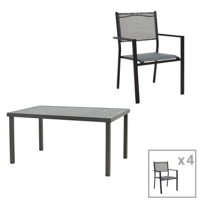 Set masa si scaune 5 buc de gradina Moly-Kliton A Pako World Antracit 150x80x74 cm