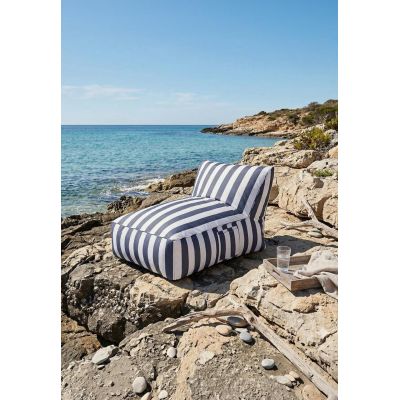 Sezlong Maris, Homla, 102x72x65 cm, poliester/spuma, alb/albastru