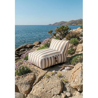 Sezlong Maris, Homla, 102x72x65 cm, poliester/spuma, alb/bej
