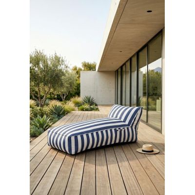 Sezlong Maris, Homla, 150x70x65 cm, poliester/spuma, alb/albastru