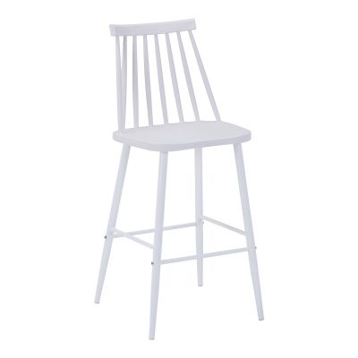 Taburet Aurora I pakoworld pp în nuanță albă - picior din metal alb 42x47x99cm 47x42