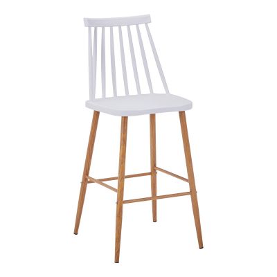 Taburet Aurora I pakoworld pp în nuanță albă - picior din metal Natural 42x47x99cm 47x42