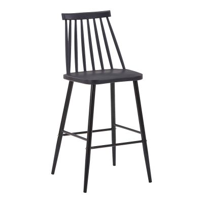 Taburet Aurora I pakoworld PP în nuanță neagră - picior din metal negru 42x47x99cm 47x42