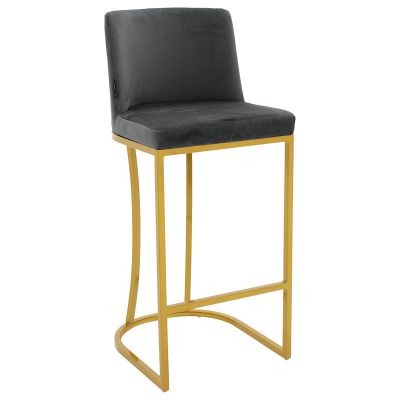 Taburet cu picioare din metal impartial Auriuvelvet mar moale 50x46