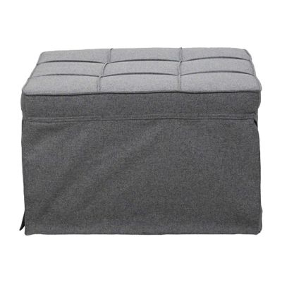 Taburet Grejio din material pakoworld în nuanță Gri și picior metalic negru 70x70x45cm 98x95