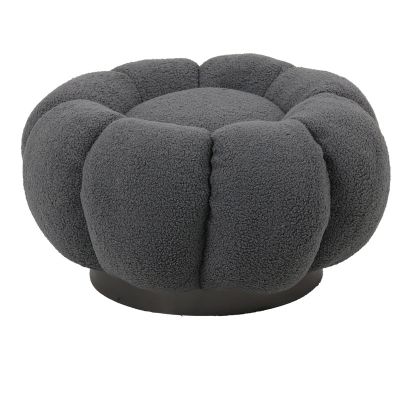 Taburet Nester din material boucle Gri, D60x31cm 60x60