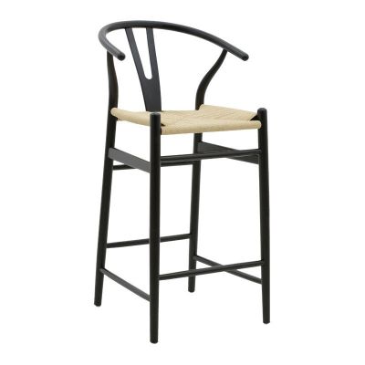 Taburet Wishbone din lemn de fag Natural-cu sfoară Naturală 53x54x107cm 54x53