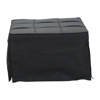 Taburetă-pat Grejio, material pakoworld în nuanța Gri închis și picior din metal negru, 70x70x45cm 98x95 Taburetă-pat Grejio, material pakoworld în nuanța Gri închis și picior din metal negru, 70x70x45cm 98x95