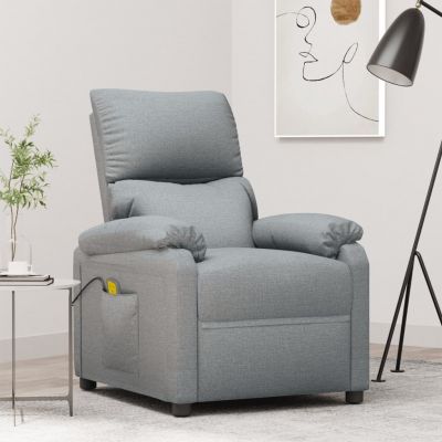 Gossi fotoliu de masaj, gri deschis, material textil