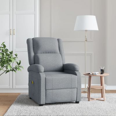 Gossi fotoliu de masaj, gri deschis, material textil