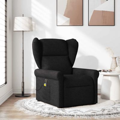 Gossi fotoliu de masaj rabatabil, negru, material textil