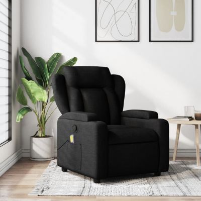Gossi fotoliu de masaj rabatabil, negru, material textil