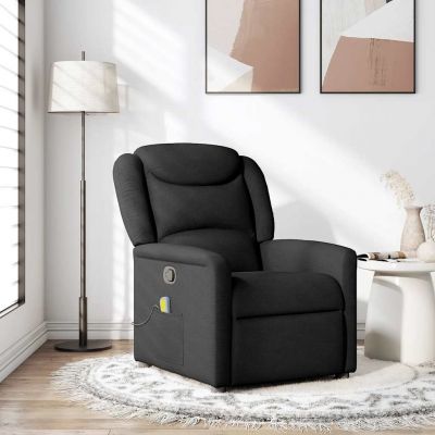 Gossi fotoliu de masaj rabatabil, negru, material textil