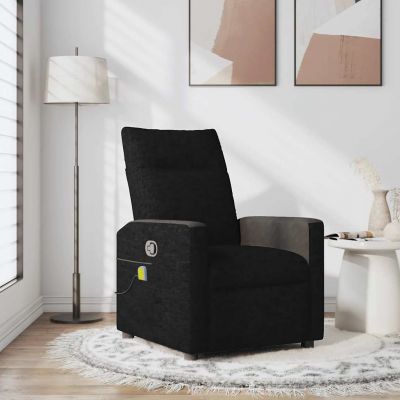 Gossi fotoliu de masaj rabatabil, negru, material textil