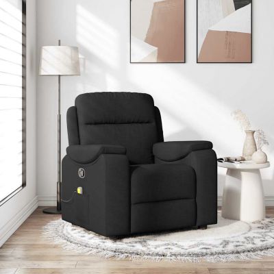 Gossi fotoliu de masaj rabatabil, negru, material textil