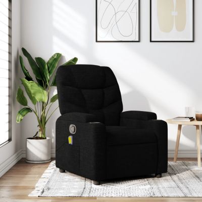 Gossi fotoliu de masaj rabatabil, negru, material textil