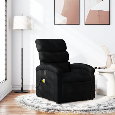 Gossi fotoliu de masaj rabatabil, negru, material textil