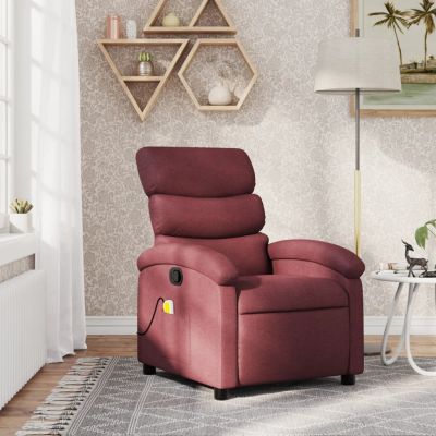 Gossi fotoliu de masaj rabatabil, rosu vin, material textil