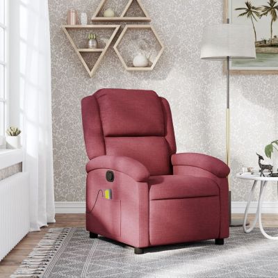 Gossi fotoliu de masaj rabatabil, rosu vin, material textil