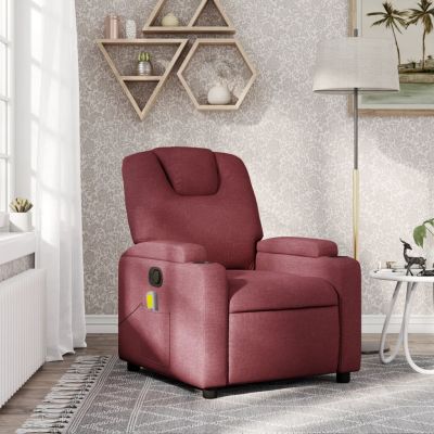 Gossi fotoliu de masaj rabatabil, rosu vin, material textil