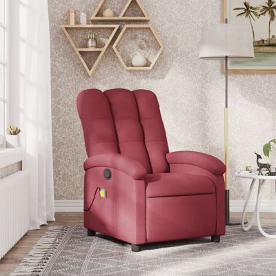 Gossi fotoliu de masaj rabatabil, rosu vin, material textil