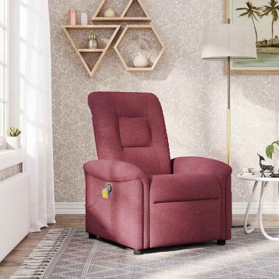 Gossi fotoliu de masaj rabatabil, rosu vin, material textil