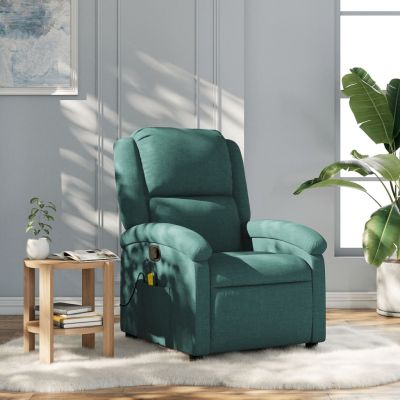 Gossi fotoliu de masaj rabatabil, verde inchis, material textil