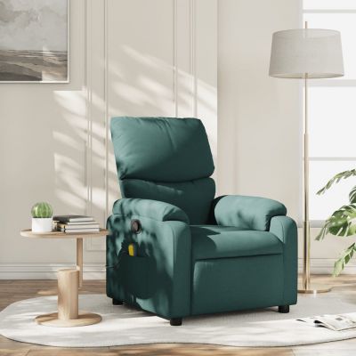 Gossi fotoliu de masaj rabatabil, verde inchis, material textil