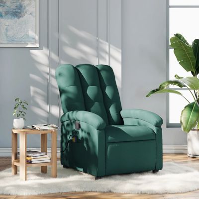 Gossi fotoliu de masaj rabatabil, verde inchis, material textil