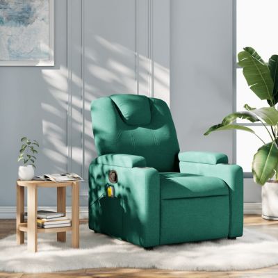 Gossi fotoliu de masaj rabatabil, verde inchis, material textil
