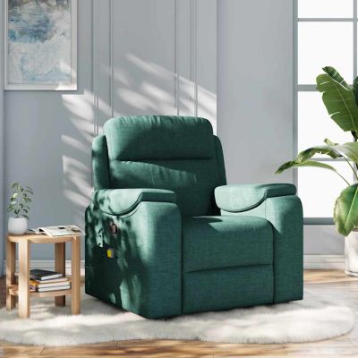Gossi fotoliu de masaj rabatabil, verde inchis, material textil