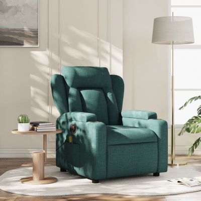 Gossi fotoliu de masaj rabatabil, verde inchis, material textil