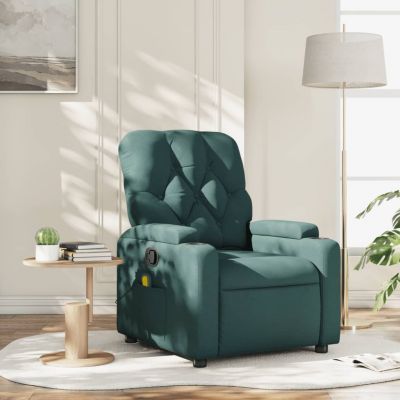 Gossi fotoliu de masaj rabatabil, verde inchis, material textil