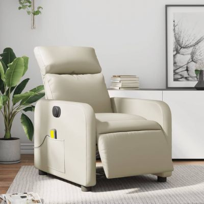 Gossi fotoliu electric de masaj rabatabil, crem, piele ecologica Gossi fotoliu electric de masaj rabatabil, crem, piele ecologica