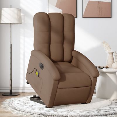 Gossi fotoliu electric de masaj rabatabil cu ridicare, maro, textil