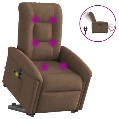 Gossi fotoliu electric de masaj rabatabil cu ridicare, maro, textil