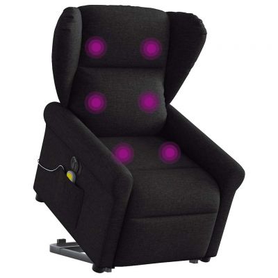 Gossi fotoliu electric de masaj rabatabil cu ridicare, negru, textil