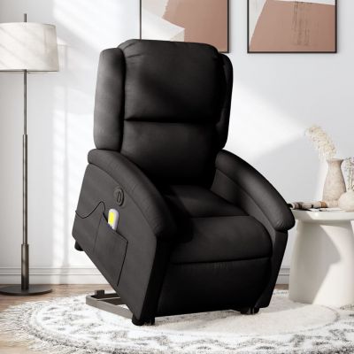 Gossi fotoliu electric de masaj rabatabil cu ridicare, negru, textil