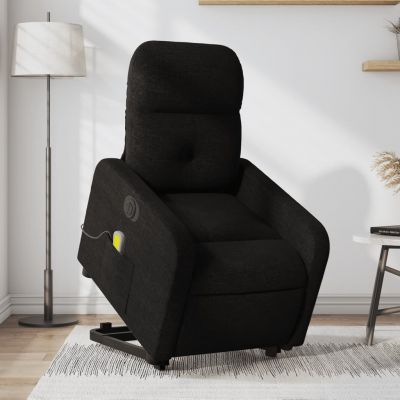Gossi fotoliu electric de masaj rabatabil cu ridicare, negru, textil