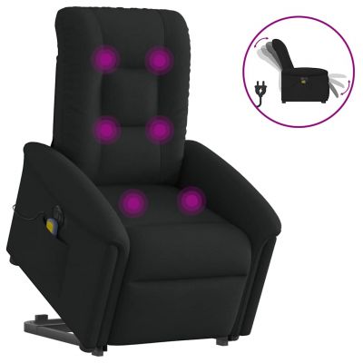 Gossi fotoliu electric de masaj rabatabil cu ridicare, negru, textil