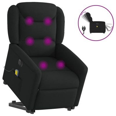 Gossi fotoliu electric de masaj rabatabil cu ridicare, negru, textil