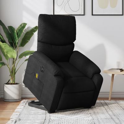 Gossi fotoliu electric de masaj rabatabil cu ridicare, negru, textil
