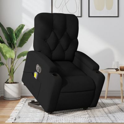 Gossi fotoliu electric de masaj rabatabil cu ridicare, negru, textil